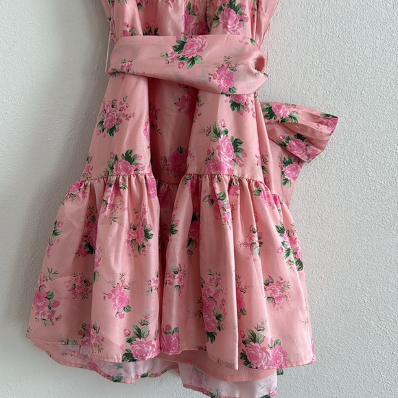 LoveShackFancy Pink Ruched Ruffled Mini Dress - Picture 6 of 7